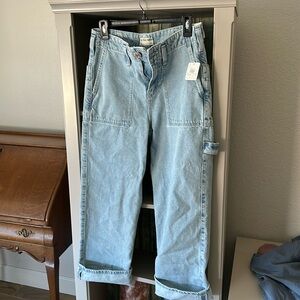 Free people major league cuffed crop jeans